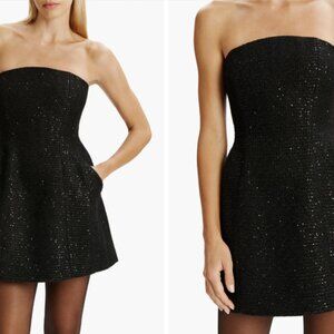 Karoline Sequin Bouclé Strapless Minidress